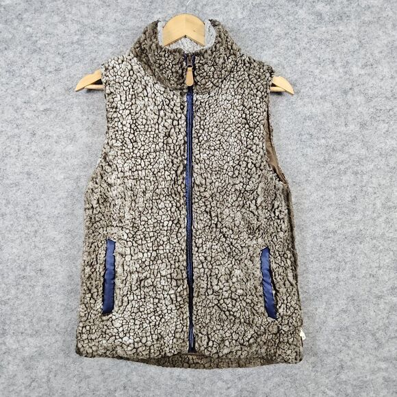 Simply‎ Southern Women's Size S Sherpa Full Zip Vest Mottled Brown Faux Fur - Picture 1 of 15